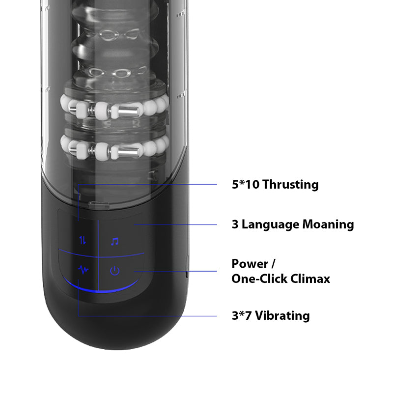 XT12 Waterproof Stroker Thrusting Vibrating Fast Charging